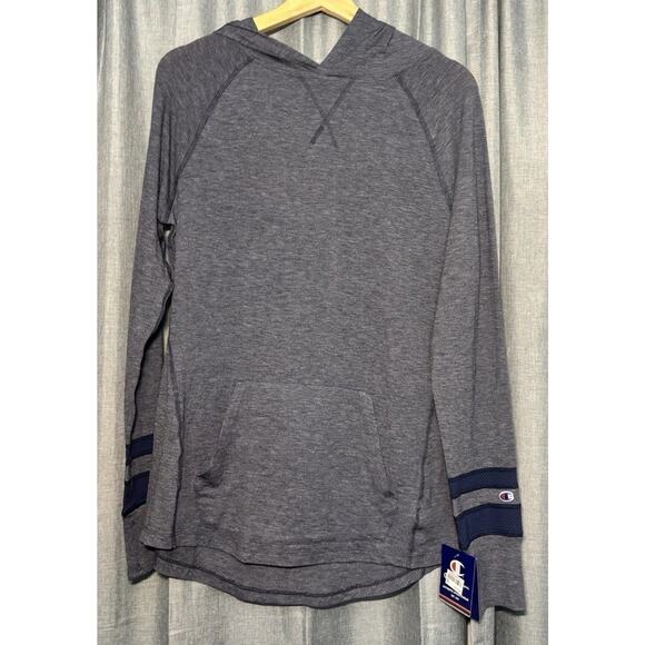 Champion Gym Issue Layering Thin Hoodie Top NWT $35 Size Small Blue - Picture 3 of 15